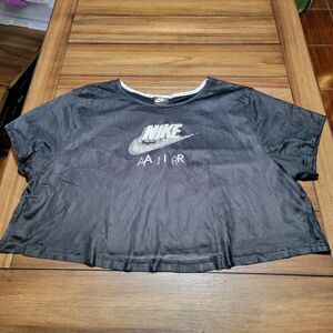 Nike Air SS Black Crop Net Tee - Size 3X